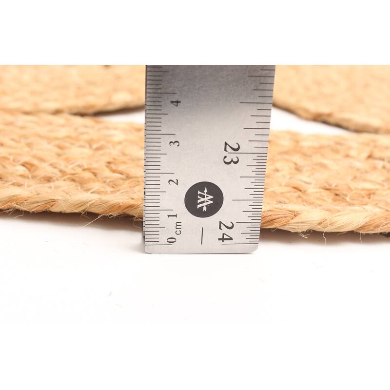 ECARPETGALLERY Braided Weave Palas Denizli Tan Jute Rug - 3'2 x 3'2