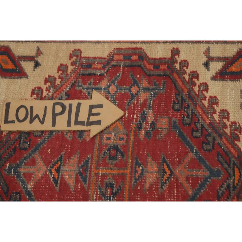 Hand Knotted Oriental 100% Wool Carpet Traditional Tribal Beige & Ivories Ardebil Runner Rug - 10' 5'' X 3' 1''