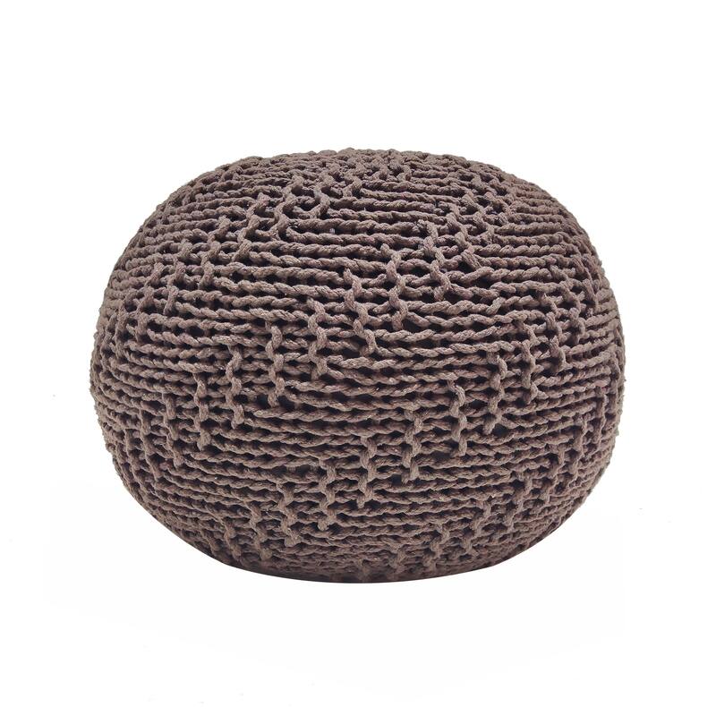 Charming Hand-Knitted Pouf for Versatile Home Decor and Comfort
