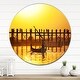 preview thumbnail 8 of 8, Designart 'Bridge in Myanmar' Oversized Coastal Wall CLock