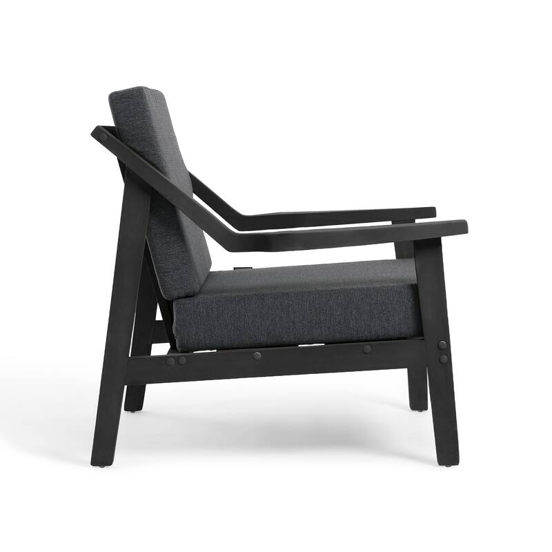 Solid Wood Outdoor Arm Chair Loveseat with Cushion