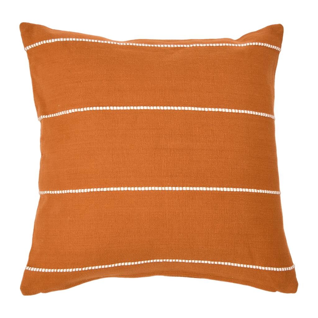 20" Square Interwoven Striped Cotton Pillow