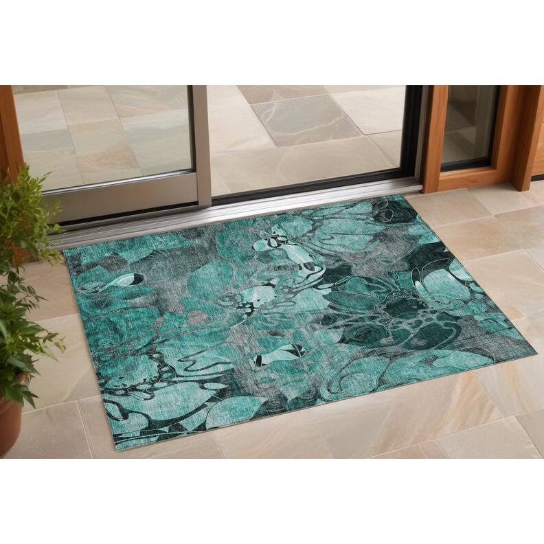 Camo Artistic Abstract Weather Resistant Classic Meets Modern Outdoor Rug