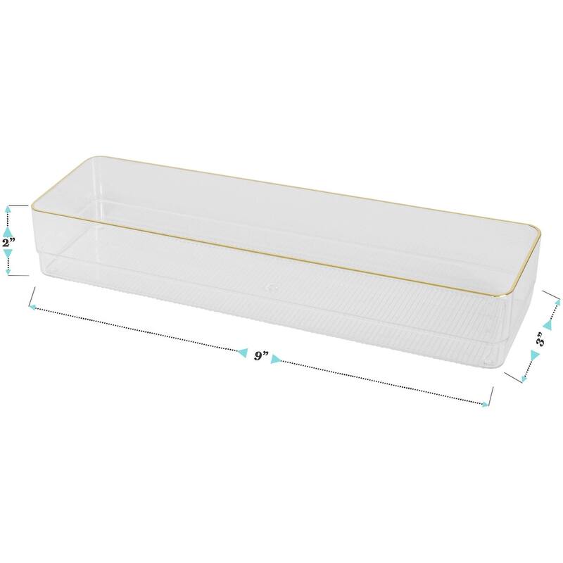 Flash Furniture BE-PB9050-G-8-MS Kerry 2" Tall Office Organizer Set - Clear / Gold