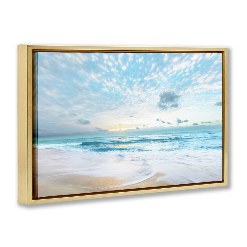 Stupell Sun Bleached Ocean Shore Framed Floater Canvas Wall Art Design By Danita Delimont