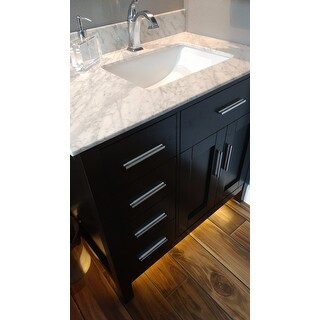 Shop 36 Quot Espresso Single Sink Bathroom Vanity With Marble