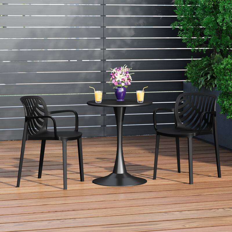 Frond and Form Outdoor Patio Stacking Dining Armchair (Set of 2)