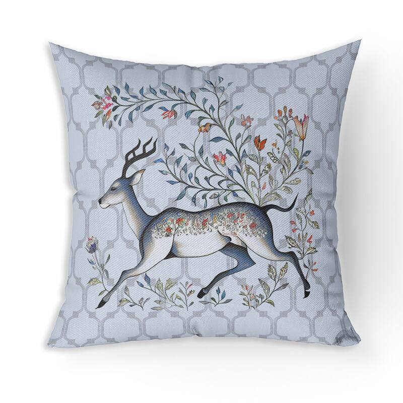Amrita Sen Antlered Garden Indoor Outdoor Pillow with Removable Cover - 20" x 20"