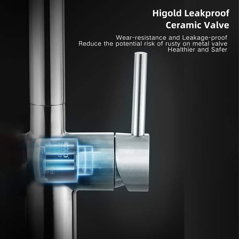 HIGOLD Kitchen Faucet with Pull Down Sprayer, Cold & Hot Water Function