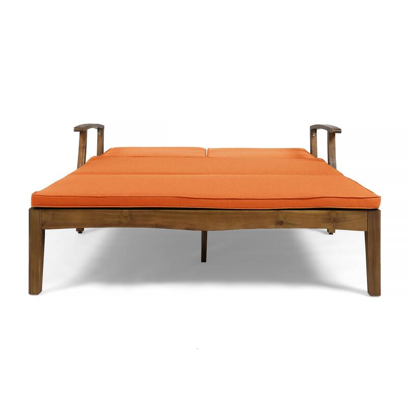 Perla Outdoor Acacia Wood Double Chaise Lounge by Christopher Knight Home