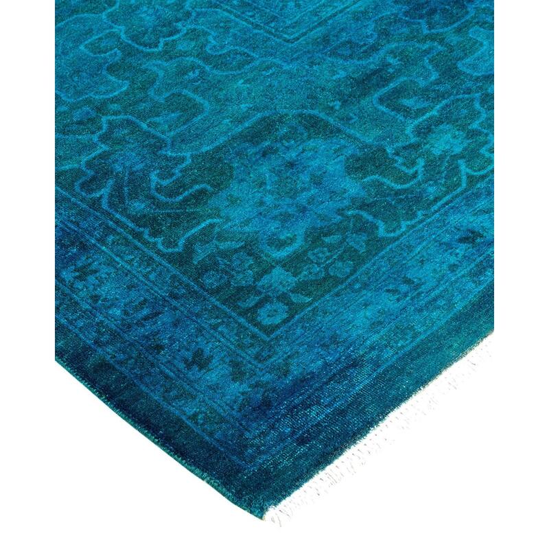 Fine Vibrance One-of-a-Kind Hand-Knotted Area Rug - Blue, 8' 2" x 10' 2" - 8' 2" x 10' 2"