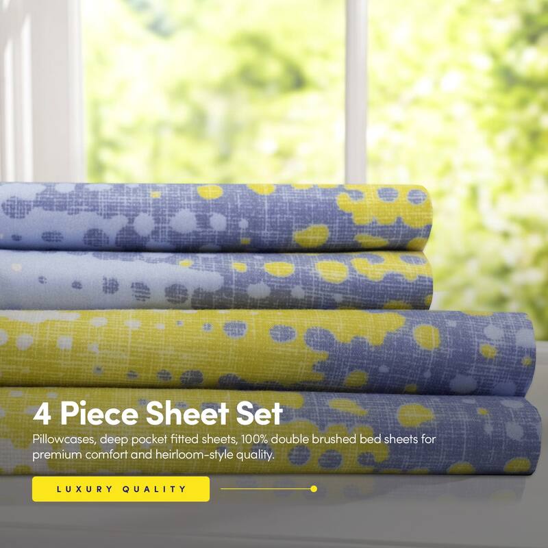 Malibu 4-Piece Patterned Deep Pocket Sheet Set