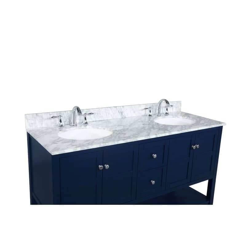 Modern 60" Double Bathroom Vanity Sink - 60"x21.5"x35"