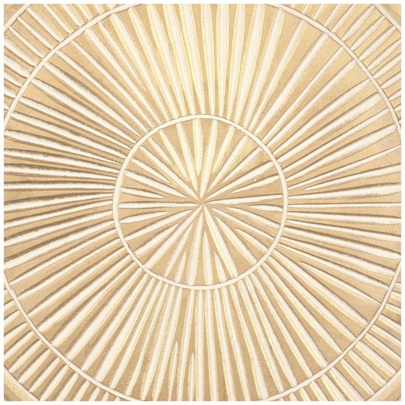 Wood Geometric Handmade Intricately Carved Radial Home Wall Decor - Gold - Roche River Decor