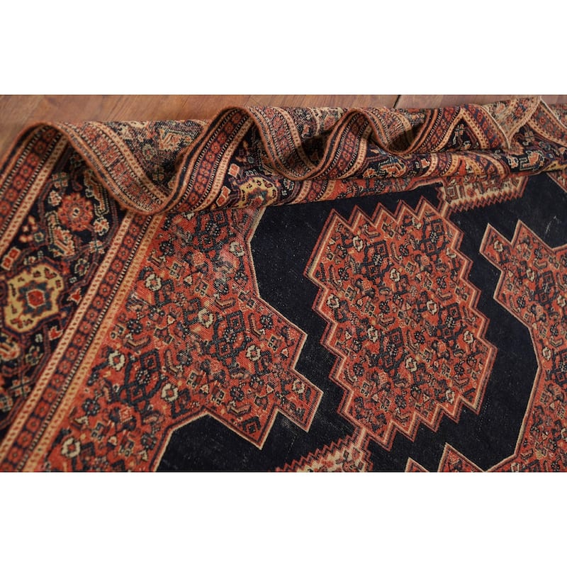 Pre-1900 Antique Senneh Vegetable Dye Persian Wool Carpet - 4'7" x 6'8"
