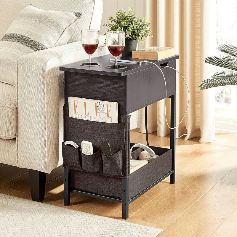 Small Side Table with USB Ports