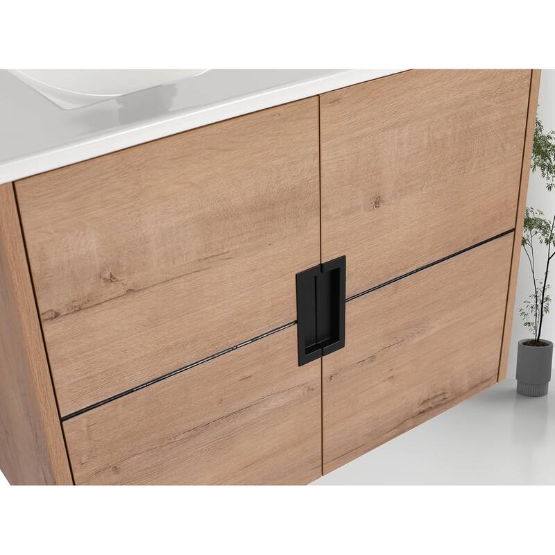 Blossom Bathroom Vanity with Sink, All-Wood Wall-Mounted Floating