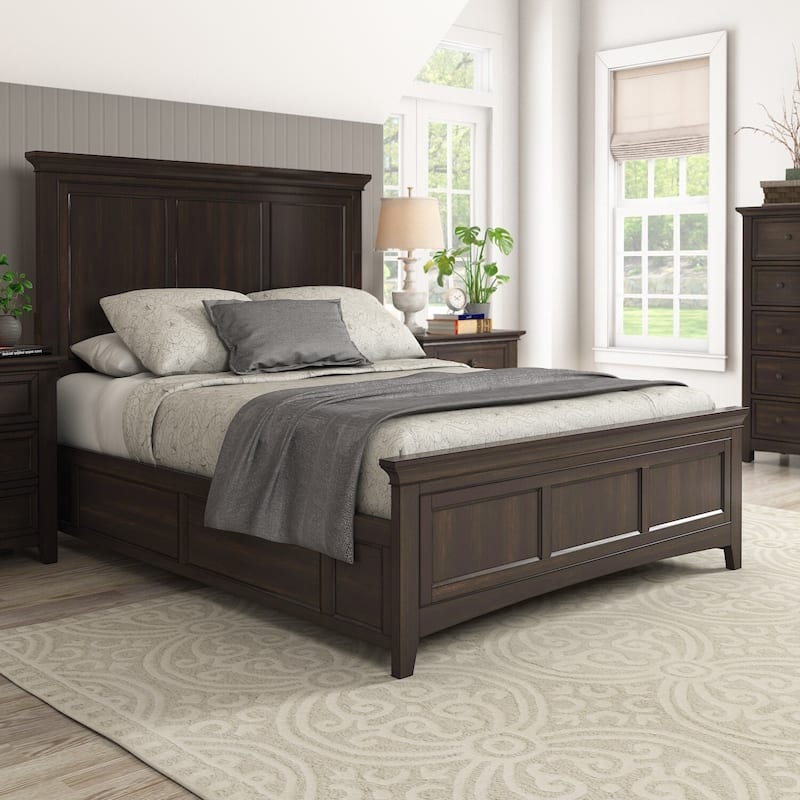 Ediline Wood Panel Bed by iNSPIRE Q Classic - Antique Black - King