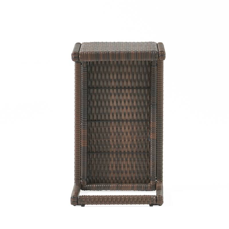 Bucharest Outdoor C-Shaped Side Table - Wicker - Multibrown/(Set of 2) by Christopher Knight Home