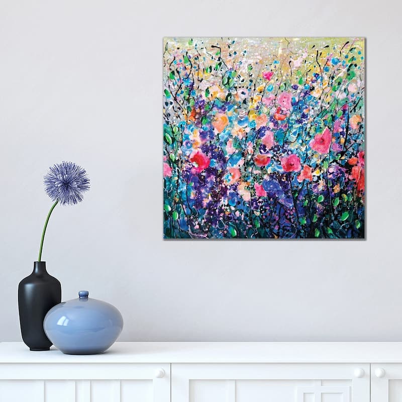iCanvas " Colorful Flowers Painting " by OLena Art Canvas Print - 18x18x1.5