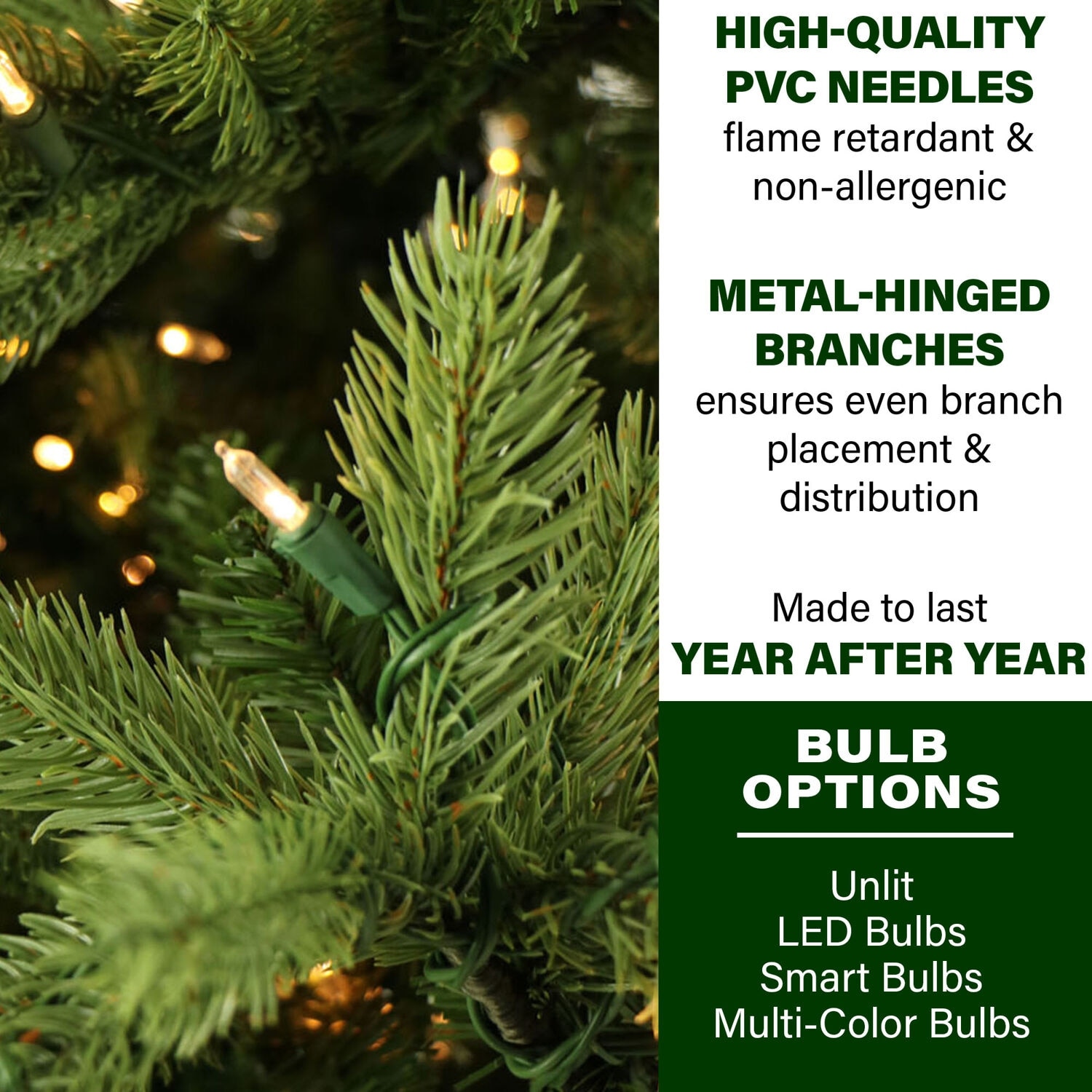 Fraser Hill Farm 10-Ft. Foxtail Pine Christmas Tree with Multi