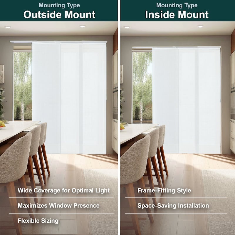 CHICOLOGY Adjustable Sliding Panels, 4-Rail Track, Light Filtering