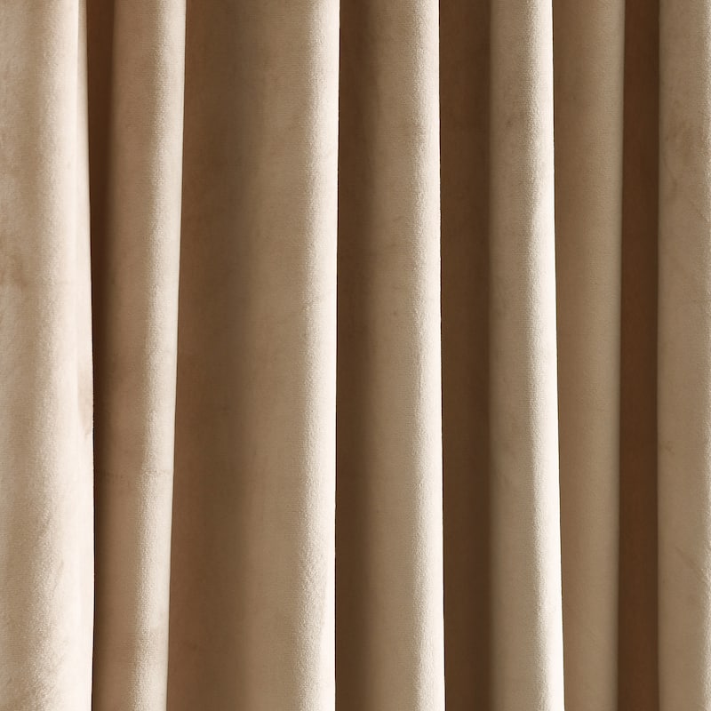 Lush Decor Prima Velvet Solid Light Filtering Back Tab Rod Pocket Window Curtain Panels Set