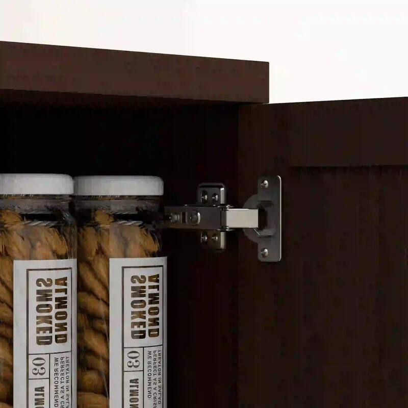 63" 2-Door Kitchen Pantry, Freestanding with 2 Adjustable Shelves