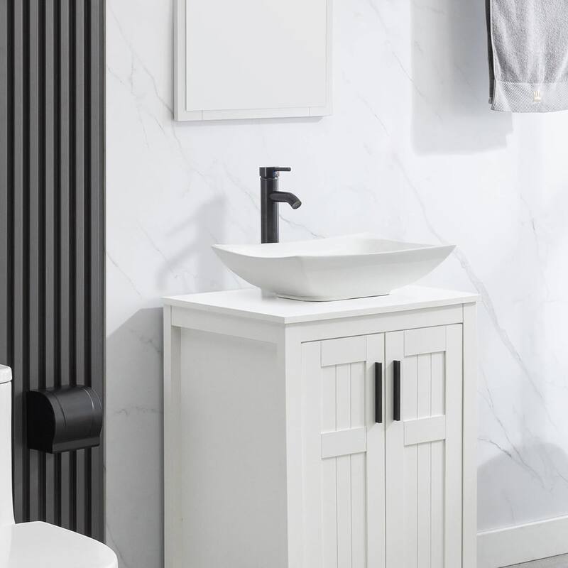 Eclife Modern Bathroom Sink Tempered Glass & Ceramic Artisan Basin for Vanity