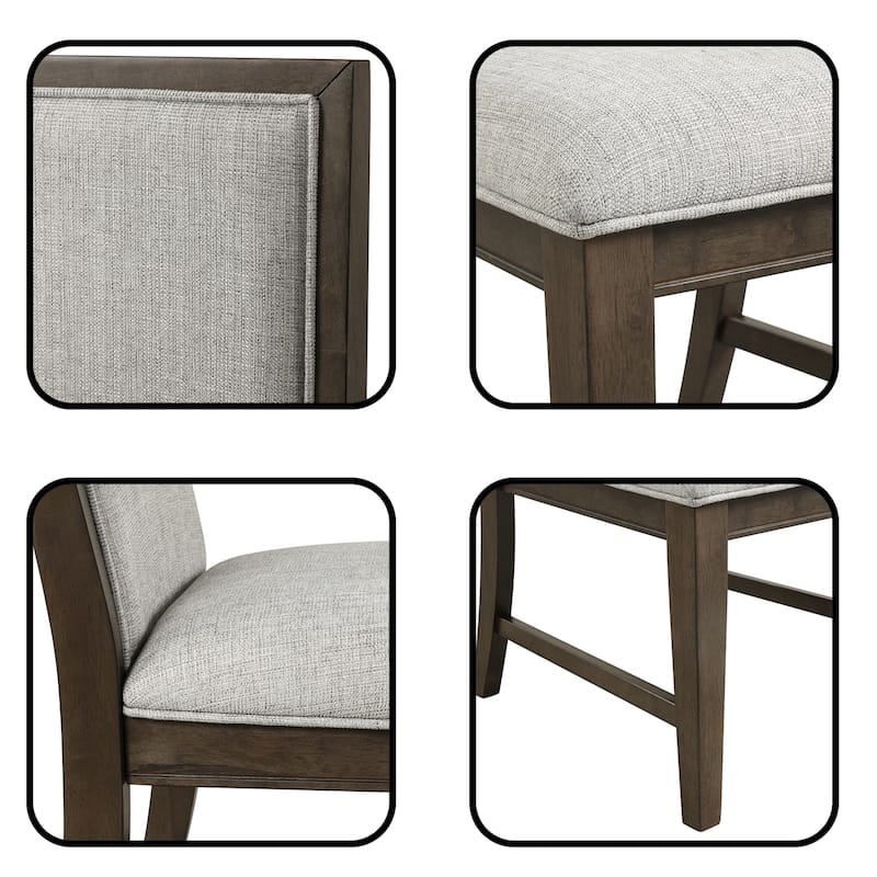 Solid Wood Upholstered Dining Chairs Set of 2