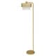 preview thumbnail 7 of 8, Celia River of Goods Painted Gold Metal 62.25-Inch Floor Lamp with Painted Gold Metal and White Fabric Drum Shade