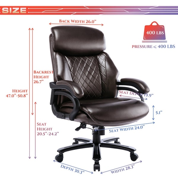Snugway High Back Big & Tall 400lb Ergonomic Executive Office