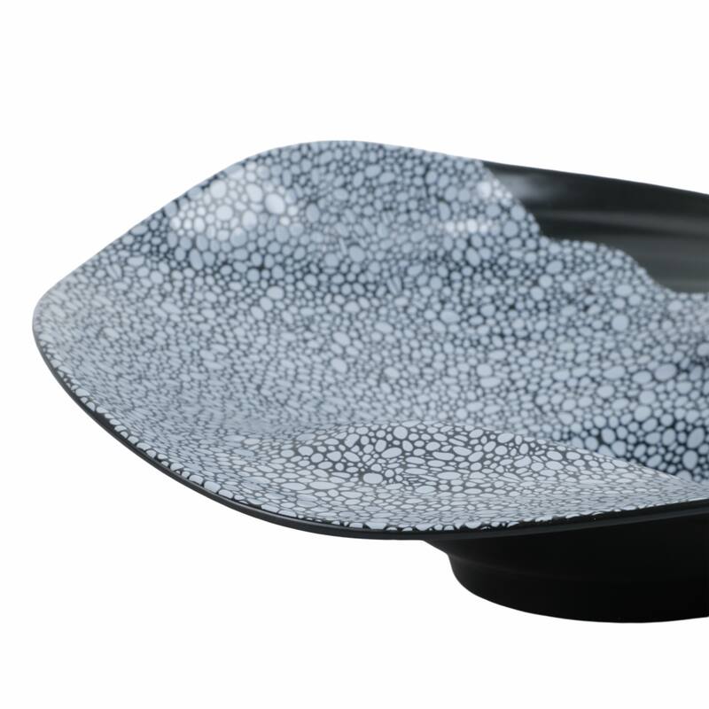 Decorative Ceramic Pebble Inspired Pattern Bowl - Black