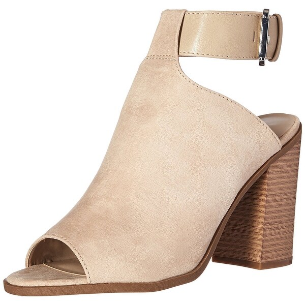 peep toe mules with strap
