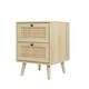 preview thumbnail 23 of 28, Rattan Nightstand Bedside Table with Rattan Drawers