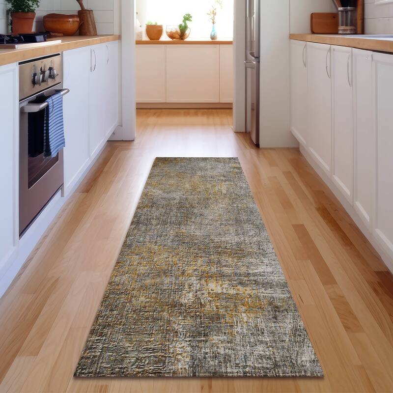 Premium Washable Super Soft Solid Abstract Mayfield Rug - Gray - 2' 3" x 7' 6" - Runner