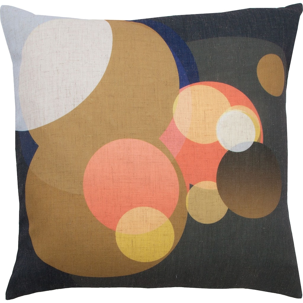 20" Brown and Black Abstract Light of Camera Lens Printed Square Throw Pillow