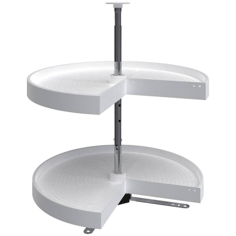 Rev-A-Shelf Lazy Daisy Polymer 24 Inch Pie-Cut Shaped 2 Shelf Lazy - White