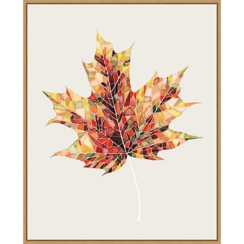 Fall Mosaic Leaf III by Grace Popp Canvas Art Framed - Sylvie Maple