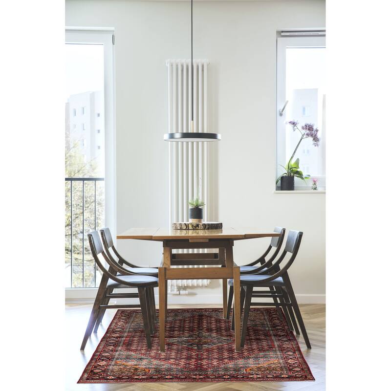 ECARPETGALLERY Hand-knotted Anatolian Vintage Dark Red Wool Rug - 6'9 x 9'5