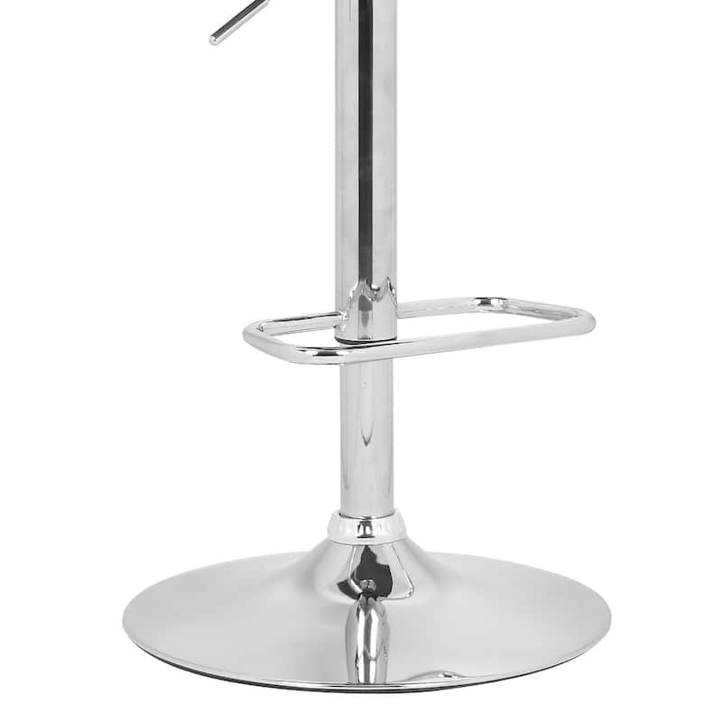 23" Modern Cream Faux Leather Seat Adjustable Swivel Bar Stool with Footrest and Chrome Base - 42"H x 14"W x 15"D