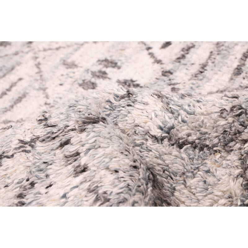 ECARPETGALLERY Hand-knotted Tangier Light Grey Wool Rug - 4'11 x 8'2