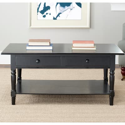 SAFAVIEH Cape Cod Black 2-drawer Coffee Table - 41.7" x 21.7" x 18.5"
