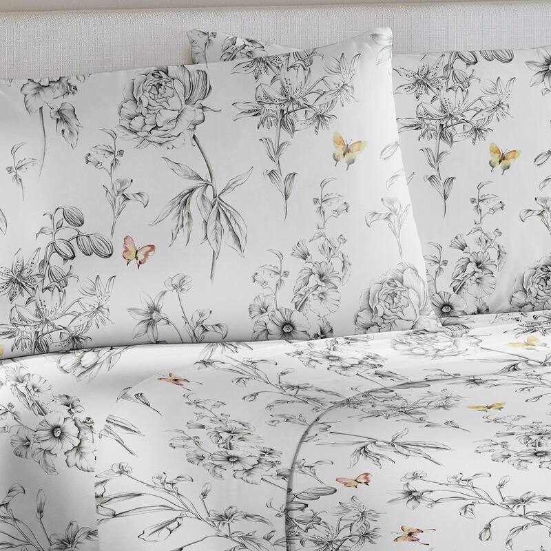 Pointehaven Combed Cotton Crisp Percale Printed 2 pc Pillow Cases