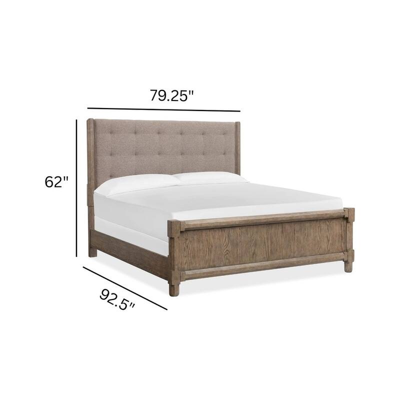 Magnussen Home Claremont Smokey Taupe Upholstered Panel Bed