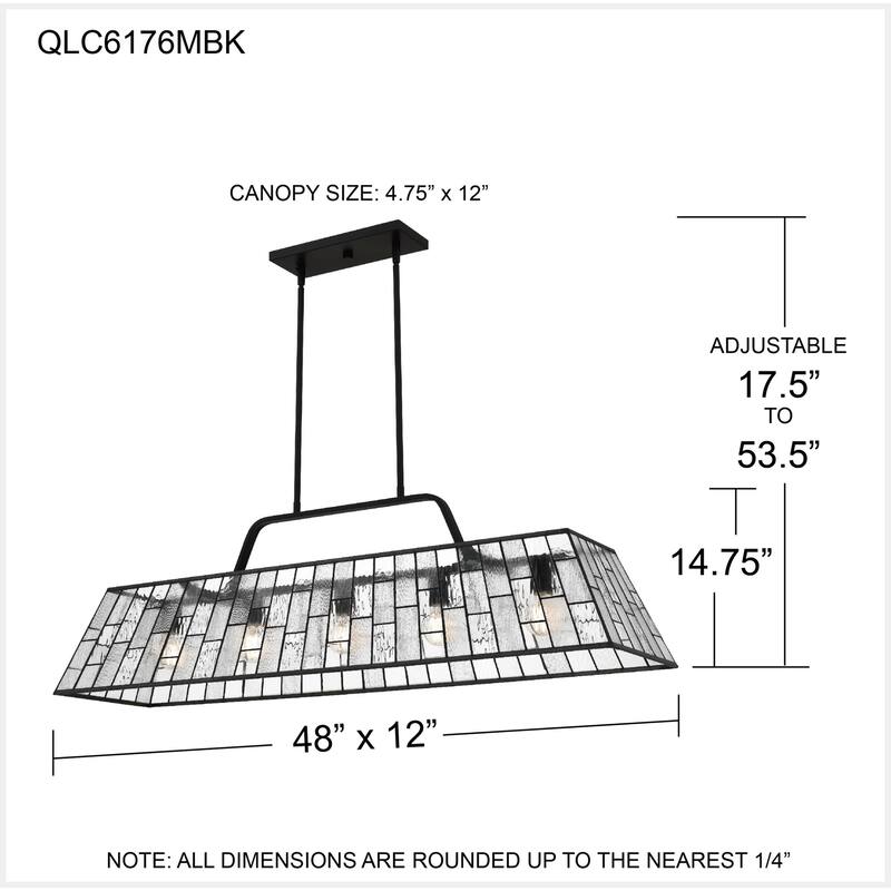 Rainier 5-Light Matte Black Linear Chandelier