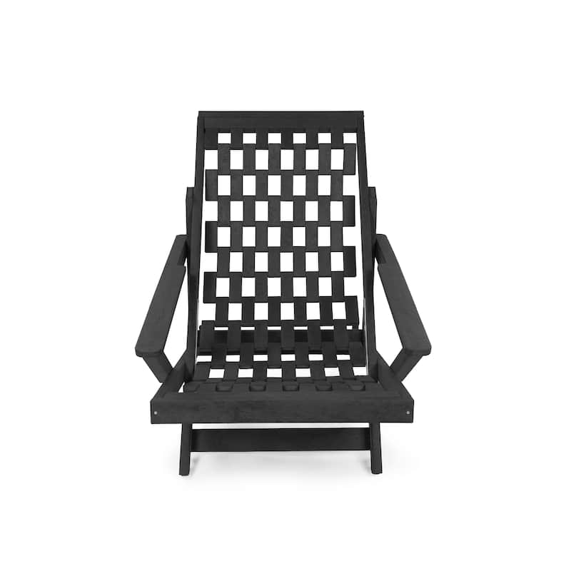 Aspen Fully Assembled All-Weather Outdoor Folding Lounge Chair and Table Set - 3-piece