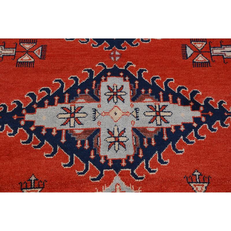 Hand Knotted Oriental 100% Wool Carpet Traditional Geometric Red Viss Area Rug - 17' 6'' X 11' 5''