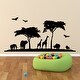 preview thumbnail 4 of 15, Safari Nursery Wall Decal Nature Wall Decor. 22 tall x 46 wide inches - Black