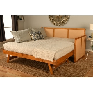 Somette Abaco Daybed with Pop-Up in Honey Includes Mattresses